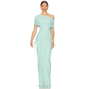 Deme by Gabriella Katya Mint Goddess Draped Ethereal Formal Dress NWOT XS $447
